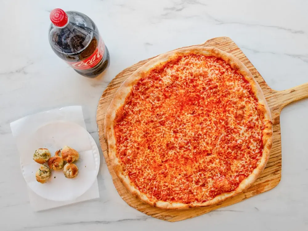 Large cheese pizza from Cestra's